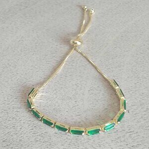 KissYan Tennis for Women, 14K Gold Plated Cubic Zirconia Bracelet